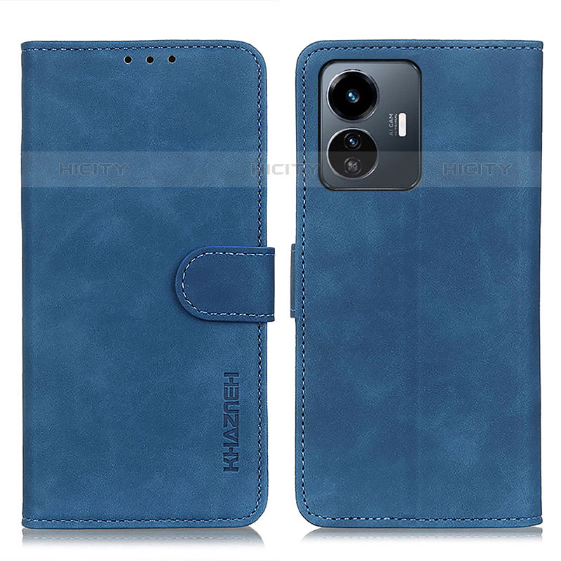 Coque Portefeuille Livre Cuir Etui Clapet K03Z pour Vivo Y77e 5G Bleu Plus