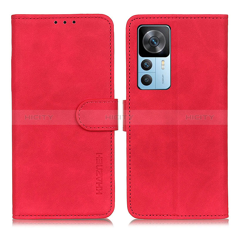 Coque Portefeuille Livre Cuir Etui Clapet K03Z pour Xiaomi Mi 12T 5G Rouge Plus