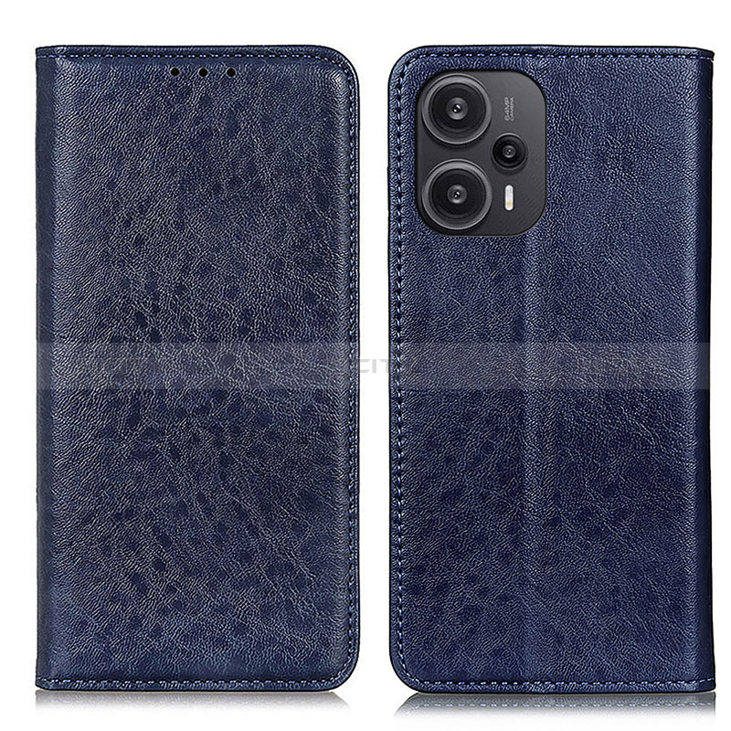 Coque Portefeuille Livre Cuir Etui Clapet K03Z pour Xiaomi Poco F5 5G Bleu Plus