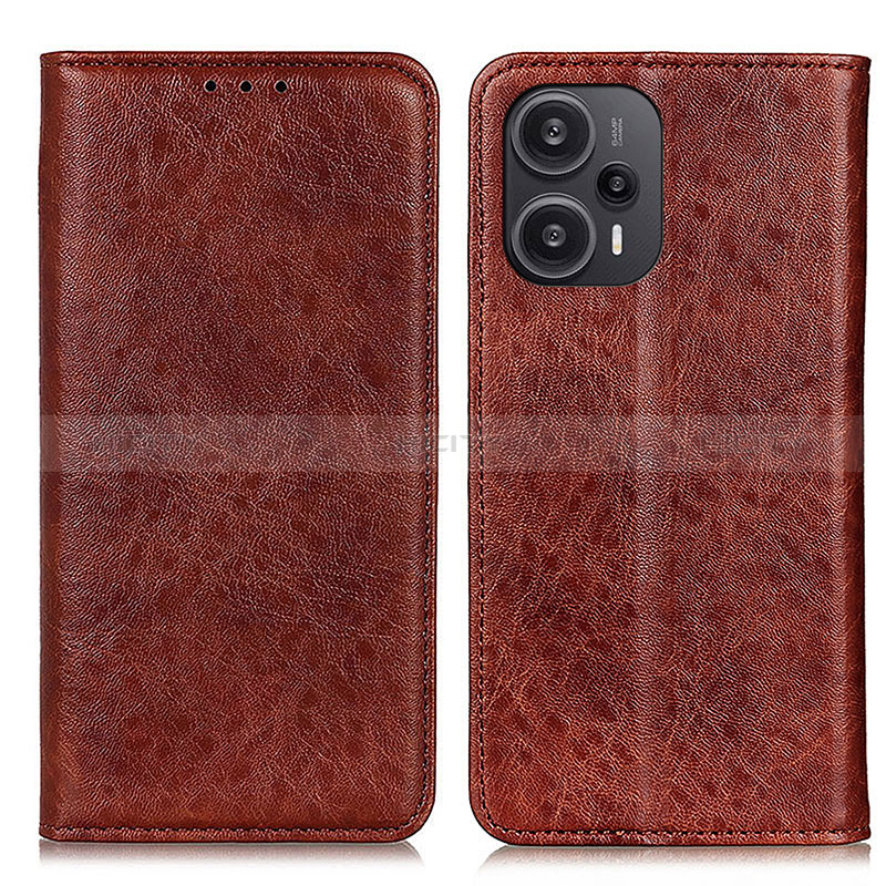 Coque Portefeuille Livre Cuir Etui Clapet K03Z pour Xiaomi Poco F5 5G Marron Plus