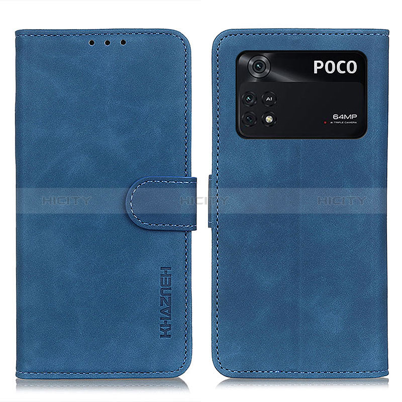 Coque Portefeuille Livre Cuir Etui Clapet K03Z pour Xiaomi Poco M4 Pro 4G Bleu Plus