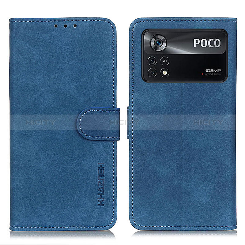 Coque Portefeuille Livre Cuir Etui Clapet K03Z pour Xiaomi Poco X4 Pro 5G Bleu Plus