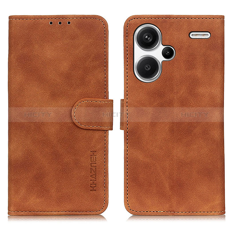 Coque Portefeuille Livre Cuir Etui Clapet K03Z pour Xiaomi Redmi Note 13 Pro+ Plus 5G Marron Plus