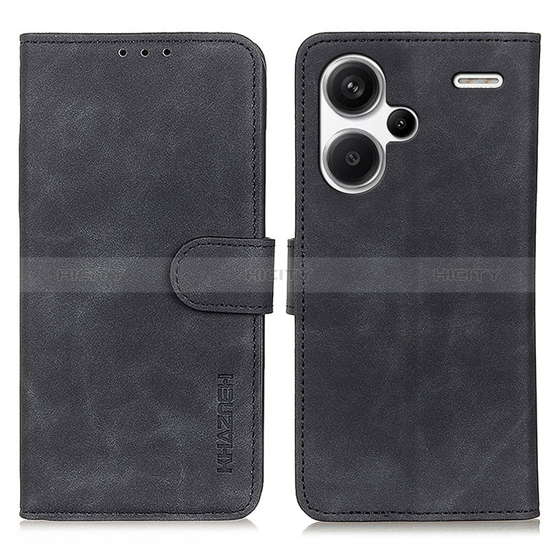 Coque Portefeuille Livre Cuir Etui Clapet K03Z pour Xiaomi Redmi Note 13 Pro+ Plus 5G Noir Plus