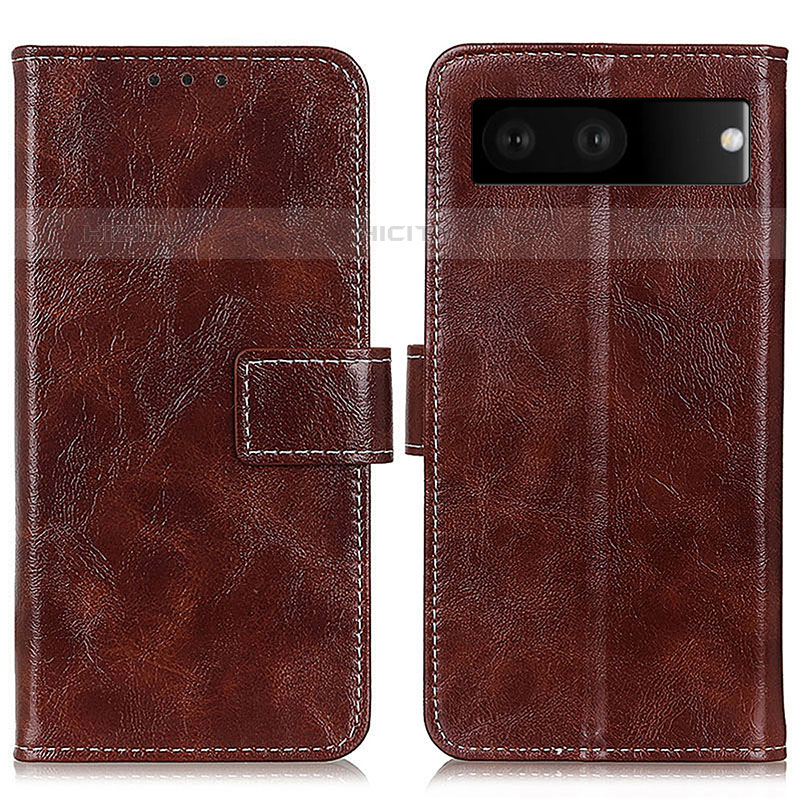 Coque Portefeuille Livre Cuir Etui Clapet K04Z pour Google Pixel 7 5G Marron Plus