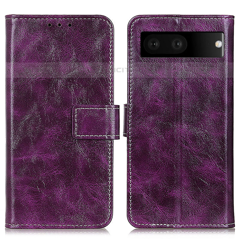 Coque Portefeuille Livre Cuir Etui Clapet K04Z pour Google Pixel 7 5G Violet Plus