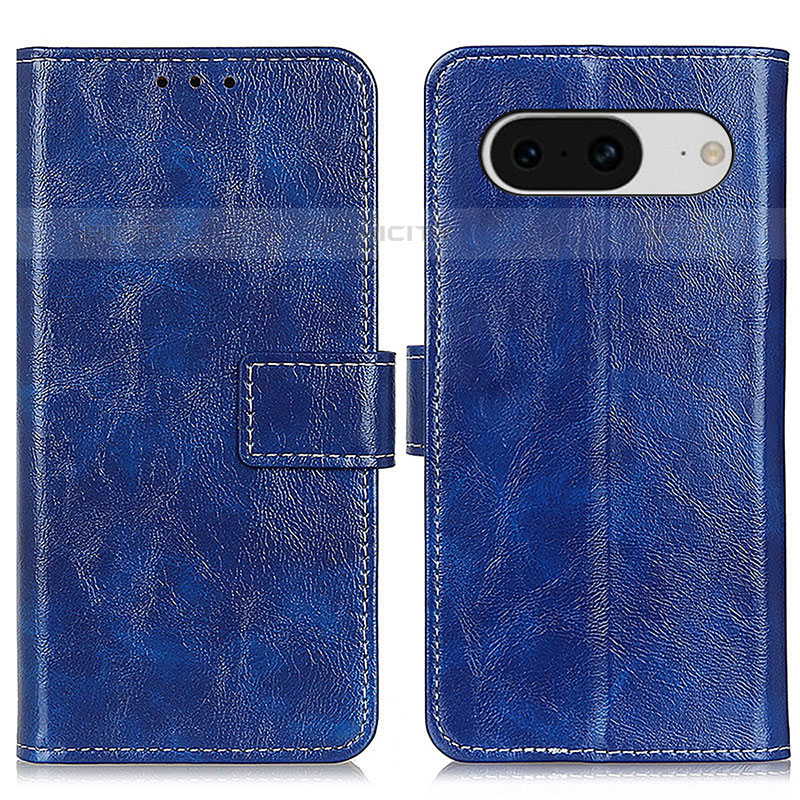 Coque Portefeuille Livre Cuir Etui Clapet K04Z pour Google Pixel 8 5G Bleu Plus