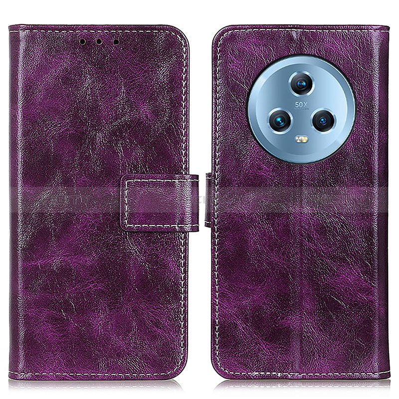 Coque Portefeuille Livre Cuir Etui Clapet K04Z pour Huawei Honor Magic5 5G Violet Plus