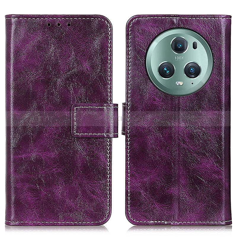 Coque Portefeuille Livre Cuir Etui Clapet K04Z pour Huawei Honor Magic5 Pro 5G Violet Plus