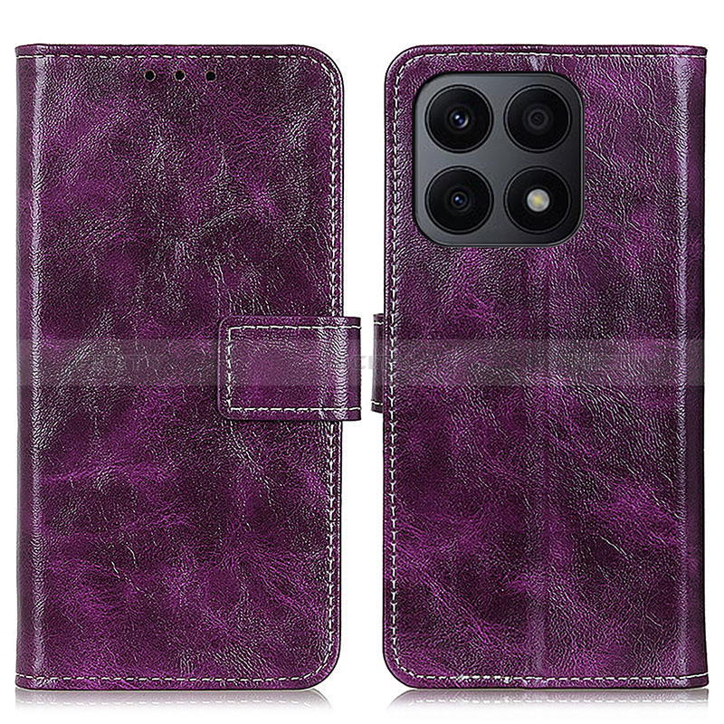 Coque Portefeuille Livre Cuir Etui Clapet K04Z pour Huawei Honor X8a 4G Violet Plus