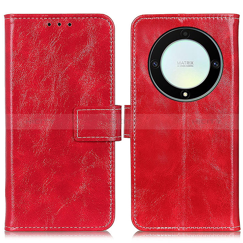 Coque Portefeuille Livre Cuir Etui Clapet K04Z pour Huawei Honor X9a 5G Rouge Plus