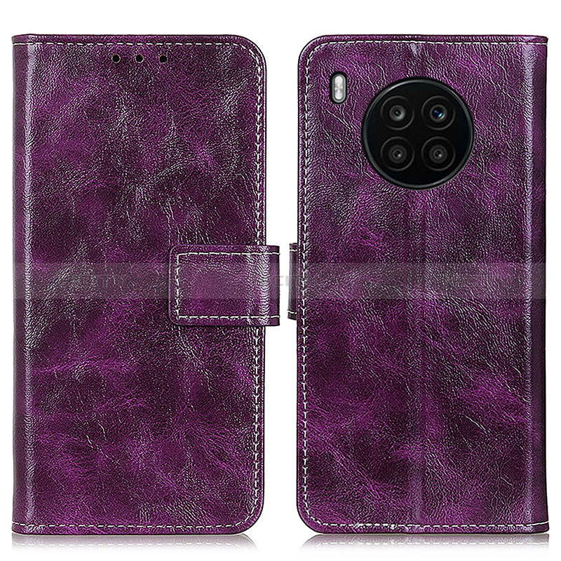 Coque Portefeuille Livre Cuir Etui Clapet K04Z pour Huawei Nova 8i Violet Plus