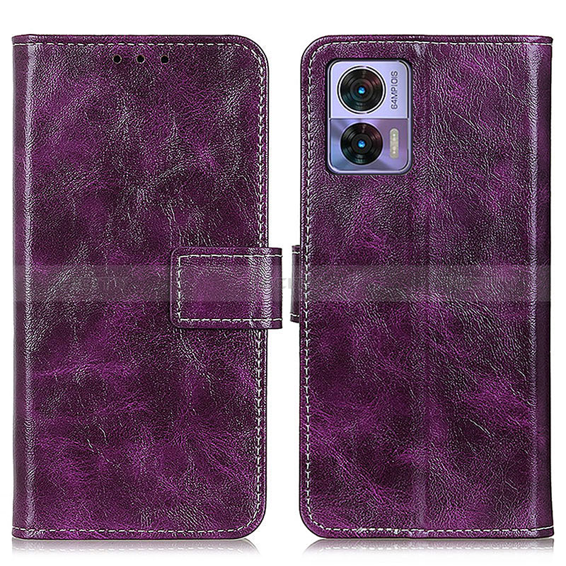 Coque Portefeuille Livre Cuir Etui Clapet K04Z pour Motorola Moto Edge 30 Lite 5G Violet Plus