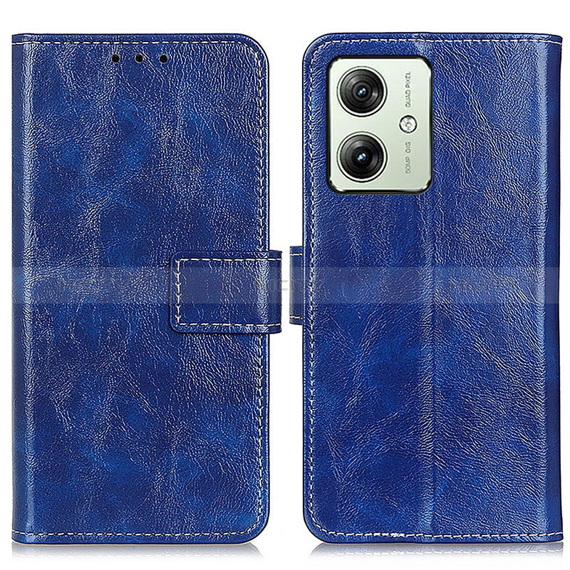 Coque Portefeuille Livre Cuir Etui Clapet K04Z pour Motorola Moto G54 5G Bleu Plus