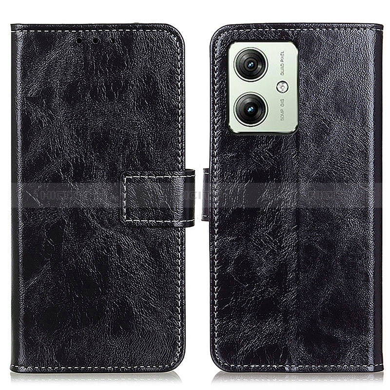 Coque Portefeuille Livre Cuir Etui Clapet K04Z pour Motorola Moto G54 5G Noir Plus