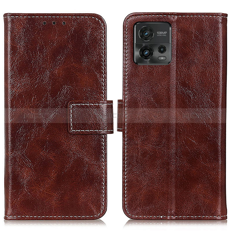 Coque Portefeuille Livre Cuir Etui Clapet K04Z pour Motorola Moto G72 Marron Plus