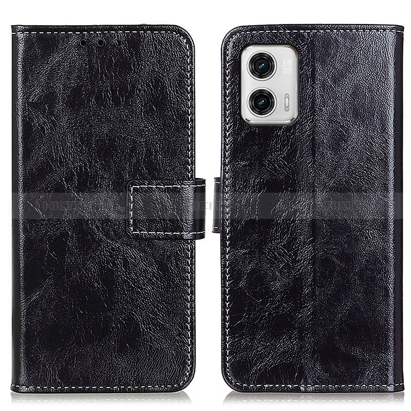 Coque Portefeuille Livre Cuir Etui Clapet K04Z pour Motorola Moto G73 5G Noir Plus