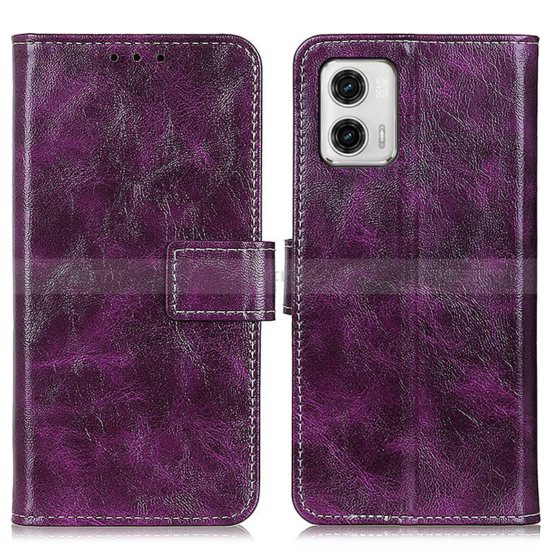 Coque Portefeuille Livre Cuir Etui Clapet K04Z pour Motorola Moto G73 5G Violet Plus