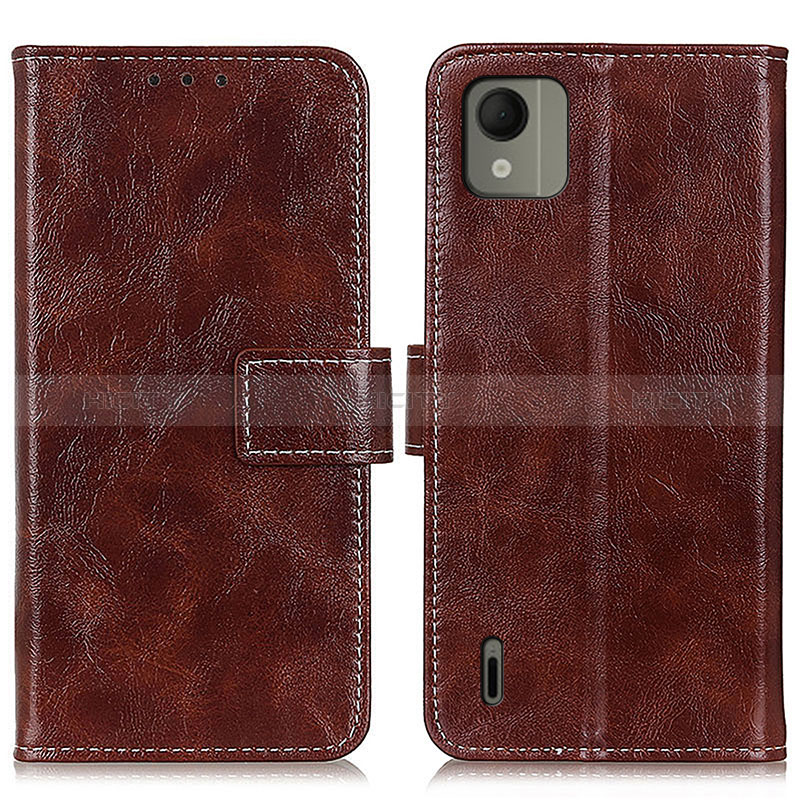 Coque Portefeuille Livre Cuir Etui Clapet K04Z pour Nokia C110 Marron Plus