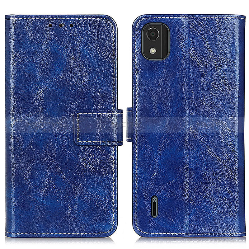 Coque Portefeuille Livre Cuir Etui Clapet K04Z pour Nokia C2 2nd Edition Bleu Plus