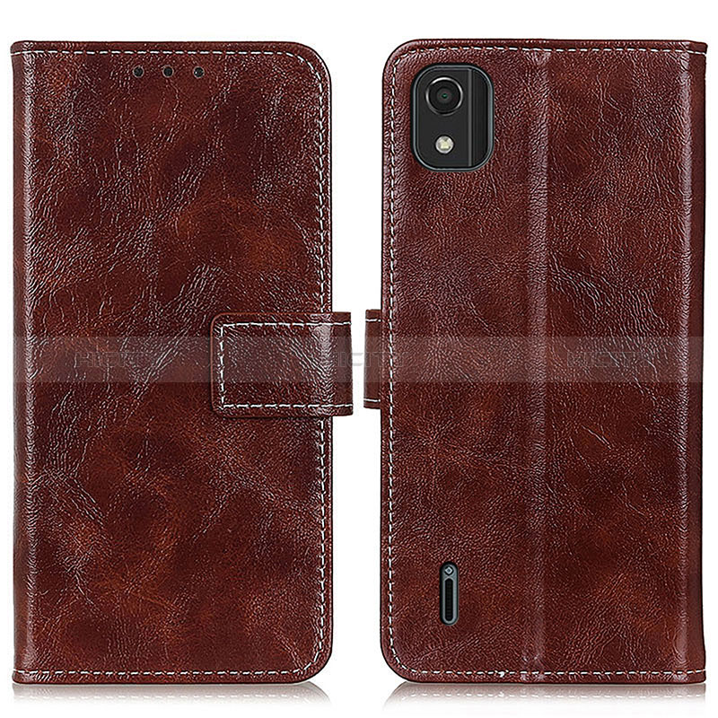 Coque Portefeuille Livre Cuir Etui Clapet K04Z pour Nokia C2 2nd Edition Marron Plus