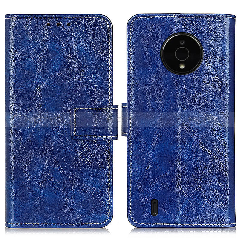 Coque Portefeuille Livre Cuir Etui Clapet K04Z pour Nokia C200 Bleu Plus