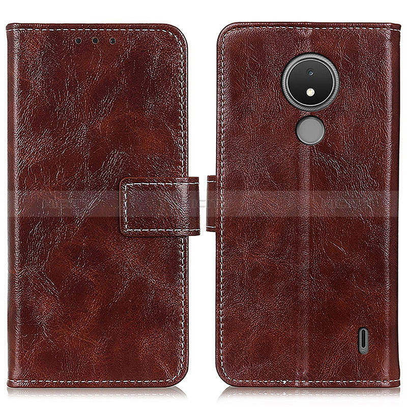 Coque Portefeuille Livre Cuir Etui Clapet K04Z pour Nokia C21 Marron Plus