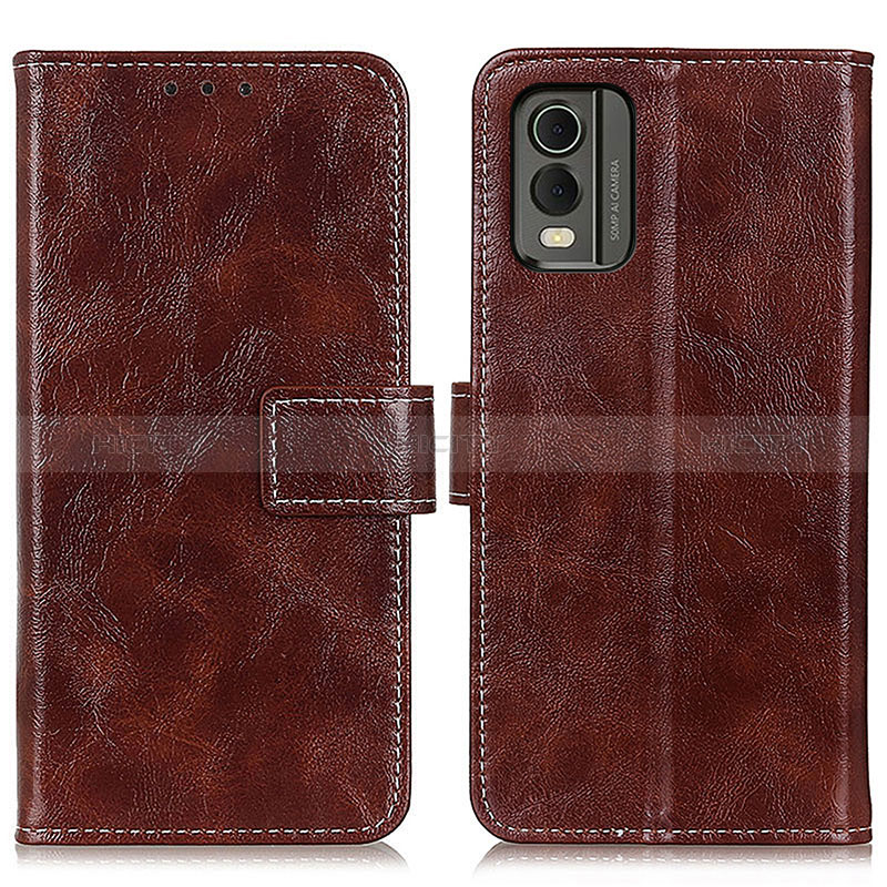 Coque Portefeuille Livre Cuir Etui Clapet K04Z pour Nokia C210 Marron Plus