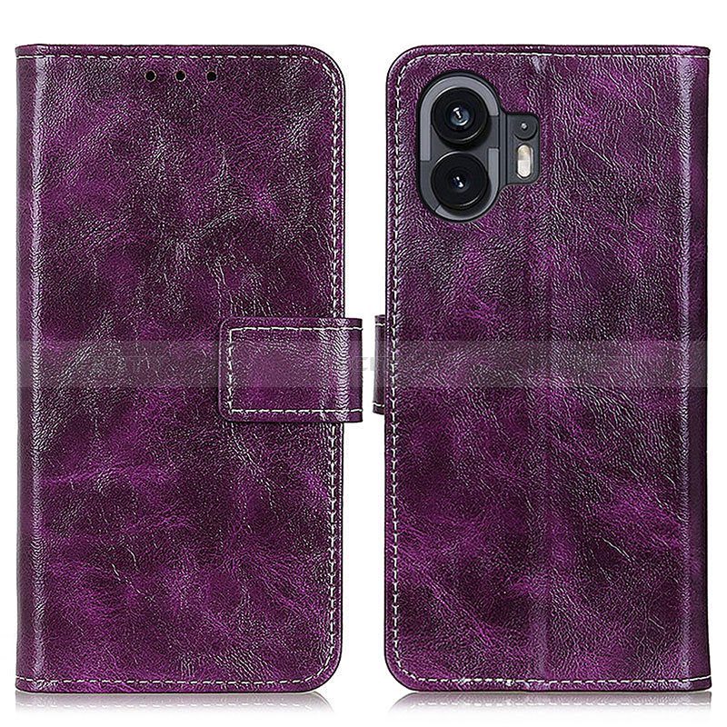 Coque Portefeuille Livre Cuir Etui Clapet K04Z pour Nothing Phone 2 Violet Plus