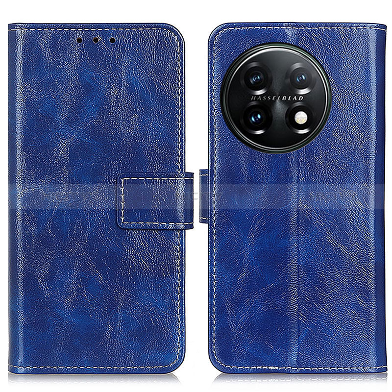 Coque Portefeuille Livre Cuir Etui Clapet K04Z pour OnePlus 11 5G Bleu Plus