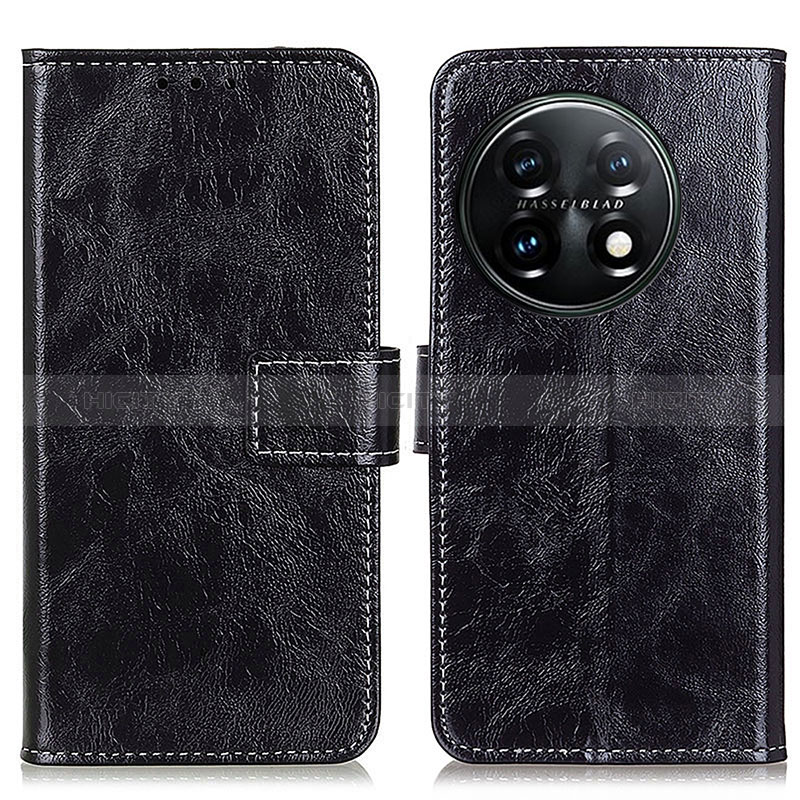 Coque Portefeuille Livre Cuir Etui Clapet K04Z pour OnePlus 11 5G Noir Plus