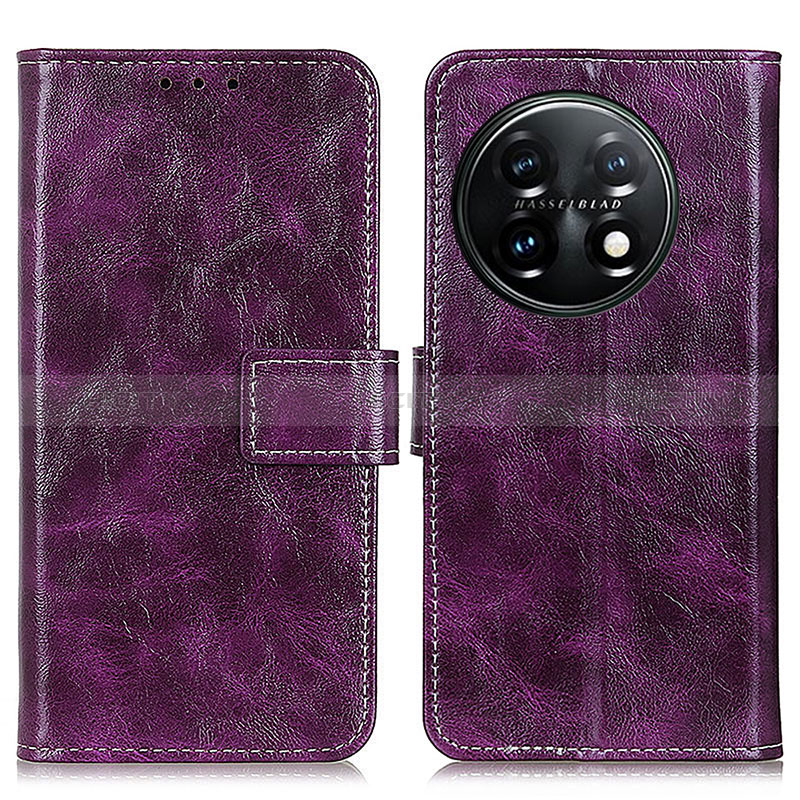 Coque Portefeuille Livre Cuir Etui Clapet K04Z pour OnePlus 11 5G Violet Plus