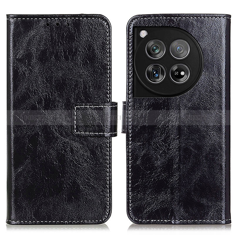 Coque Portefeuille Livre Cuir Etui Clapet K04Z pour OnePlus 12 5G Noir Plus