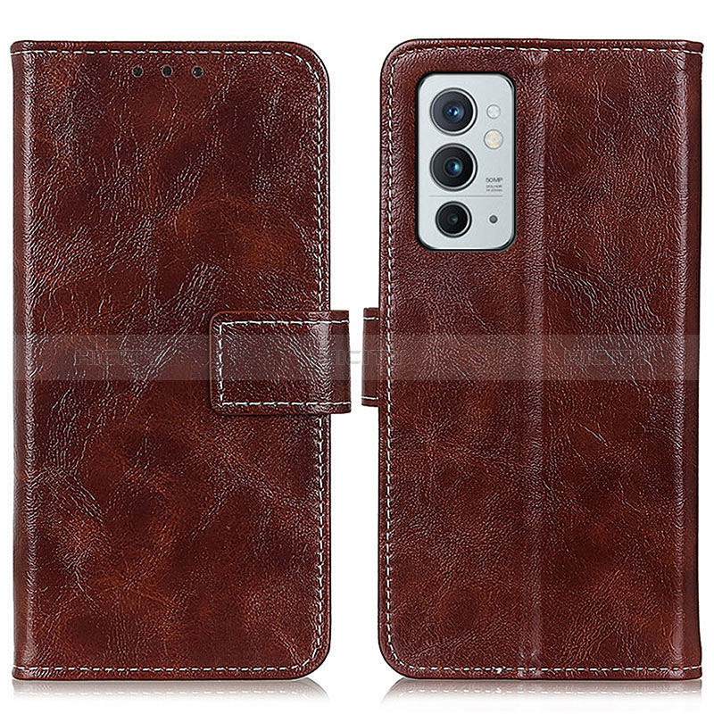 Coque Portefeuille Livre Cuir Etui Clapet K04Z pour OnePlus 9RT 5G Marron Plus