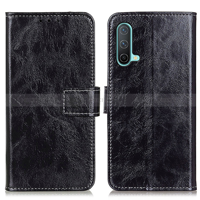 Coque Portefeuille Livre Cuir Etui Clapet K04Z pour OnePlus Nord CE 5G Noir Plus