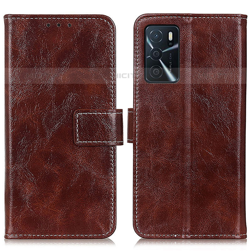 Coque Portefeuille Livre Cuir Etui Clapet K04Z pour Oppo A16s Marron Plus