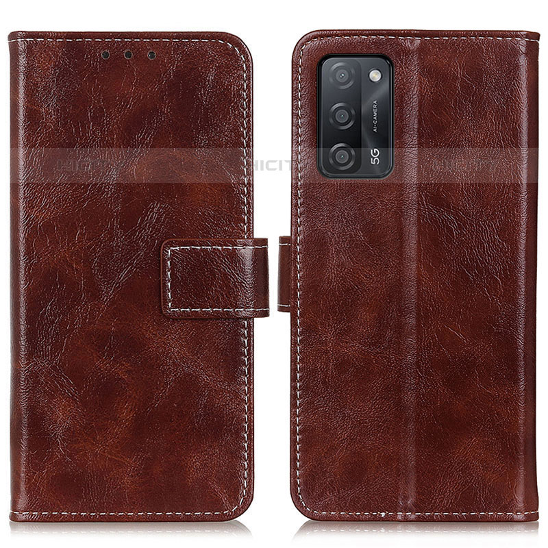 Coque Portefeuille Livre Cuir Etui Clapet K04Z pour Oppo A53s 5G Marron Plus