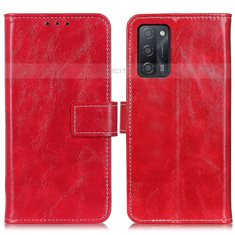 Coque Portefeuille Livre Cuir Etui Clapet K04Z pour Oppo A53s 5G Rouge Plus