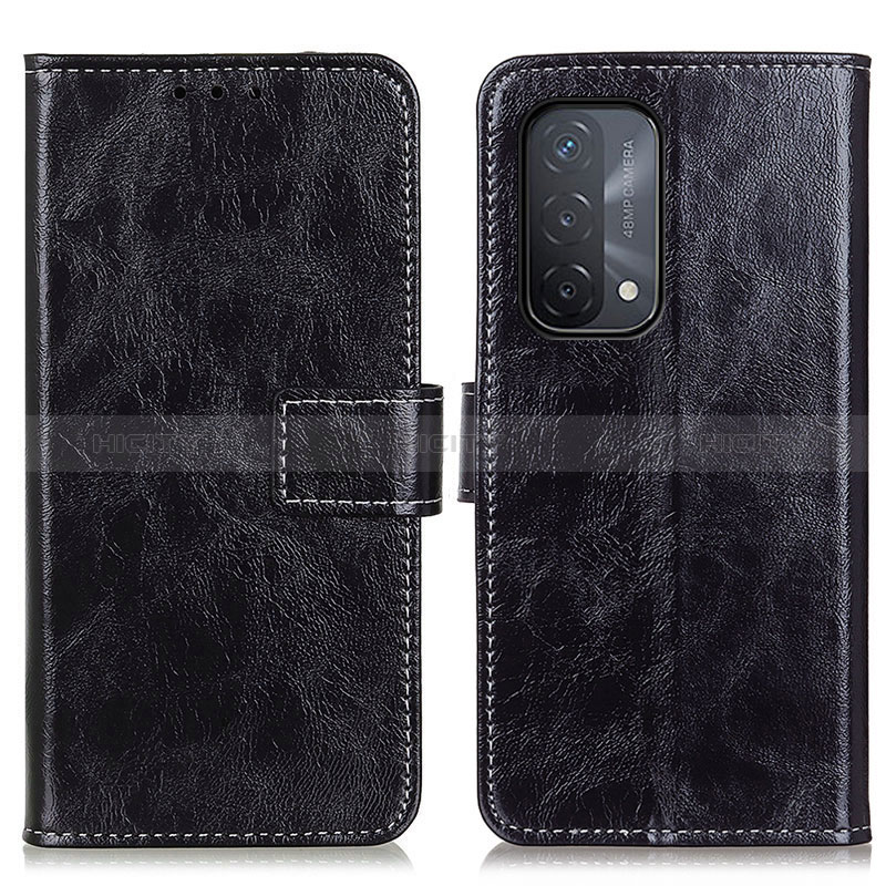 Coque Portefeuille Livre Cuir Etui Clapet K04Z pour Oppo A54 5G Noir Plus