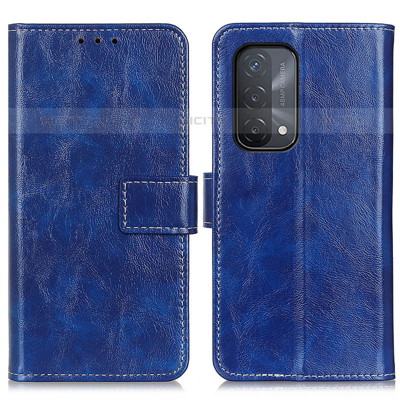 Coque Portefeuille Livre Cuir Etui Clapet K04Z pour Oppo A93 5G Bleu Plus