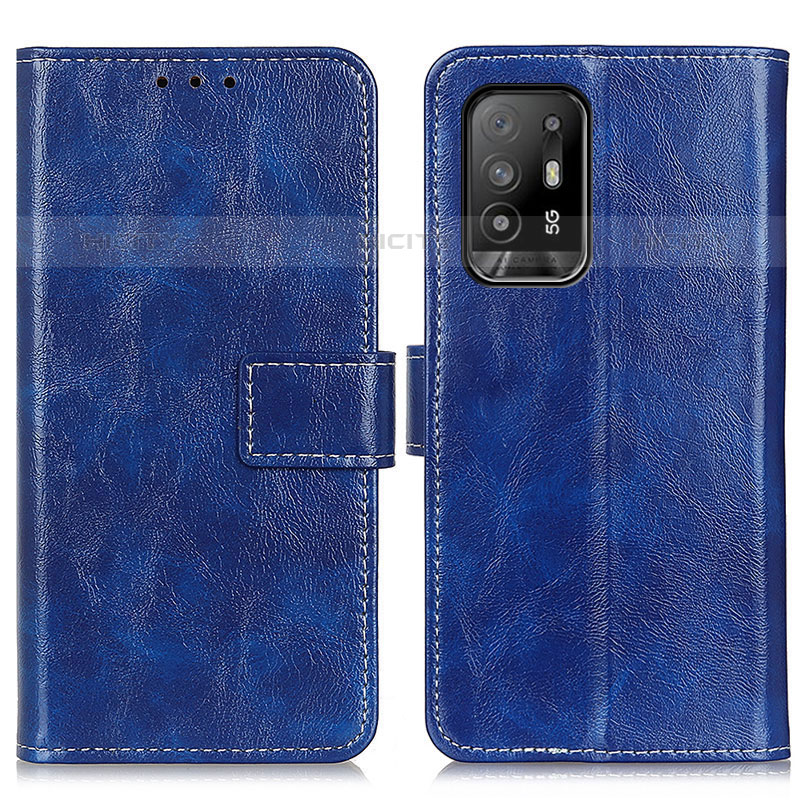 Coque Portefeuille Livre Cuir Etui Clapet K04Z pour Oppo F19 Pro+ Plus 5G Bleu Plus