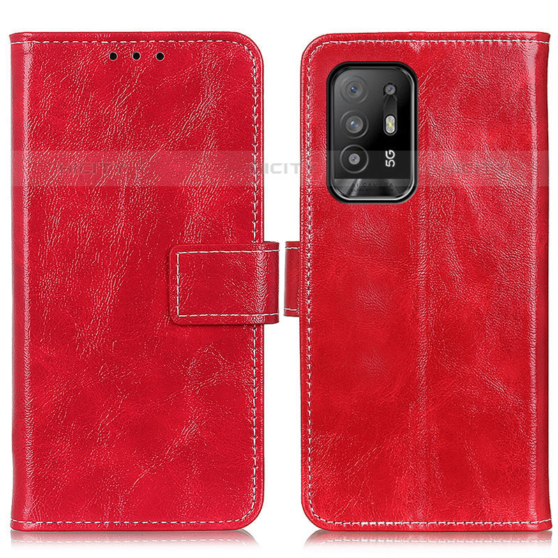 Coque Portefeuille Livre Cuir Etui Clapet K04Z pour Oppo F19 Pro+ Plus 5G Rouge Plus