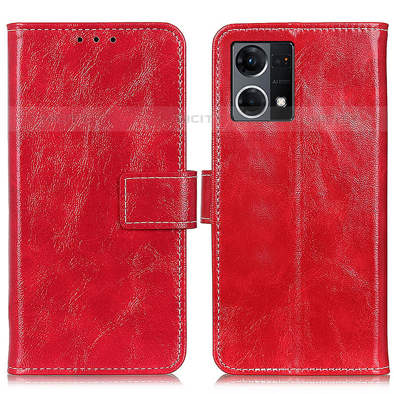 Coque Portefeuille Livre Cuir Etui Clapet K04Z pour Oppo F21s Pro 4G Rouge Plus