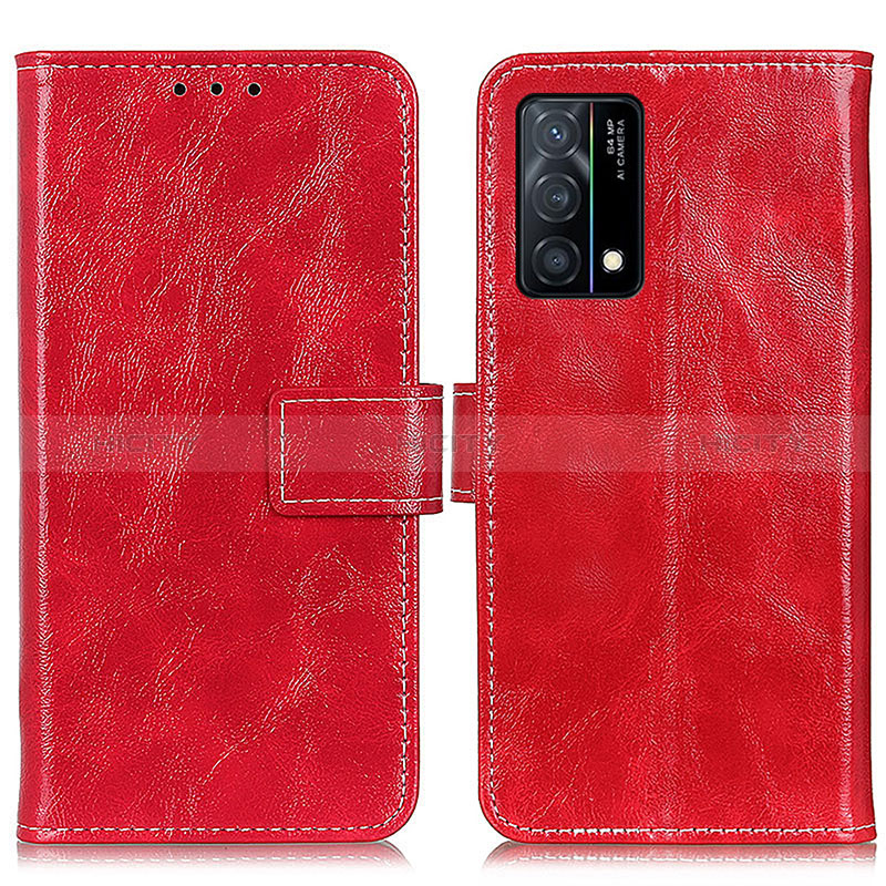 Coque Portefeuille Livre Cuir Etui Clapet K04Z pour Oppo K9 5G Rouge Plus