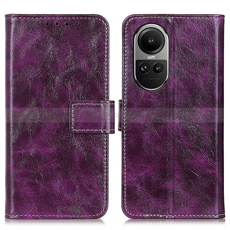 Coque Portefeuille Livre Cuir Etui Clapet K04Z pour Oppo Reno10 Pro 5G Violet Plus