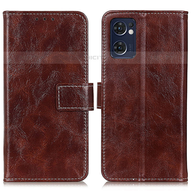 Coque Portefeuille Livre Cuir Etui Clapet K04Z pour Oppo Reno7 5G Marron Plus