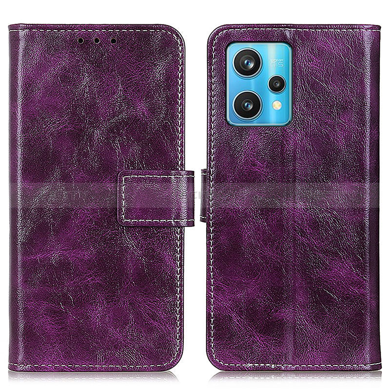 Coque Portefeuille Livre Cuir Etui Clapet K04Z pour Realme 9 4G Violet Plus