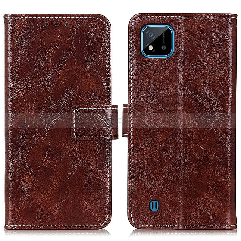 Coque Portefeuille Livre Cuir Etui Clapet K04Z pour Realme C11 (2021) Marron Plus