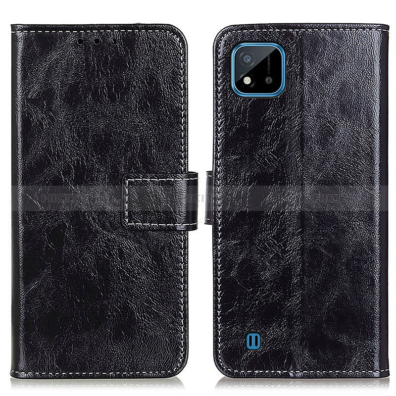 Coque Portefeuille Livre Cuir Etui Clapet K04Z pour Realme C20A Noir Plus