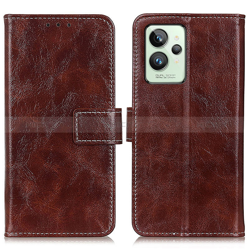 Coque Portefeuille Livre Cuir Etui Clapet K04Z pour Realme GT2 Pro 5G Marron Plus